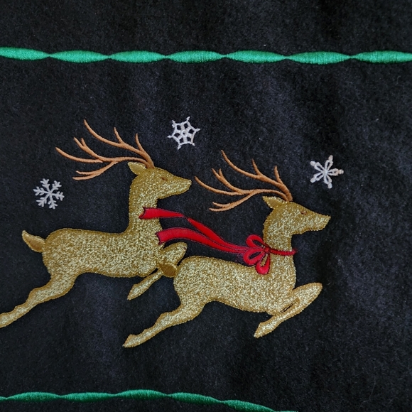 Womens L Karen Scott Black Embroidered Applique Cabincore Cottagecore Vest - Picture 6 of 8